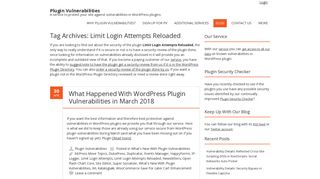Limit Login Attempts Reloaded – Plugin Vulnerabilities