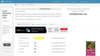 Email Address Format for limitedbrands.com (Limited Brands) | Email ...