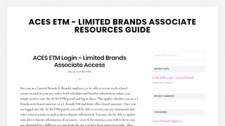 ACES ETM Login – Limited Brands Associate Access