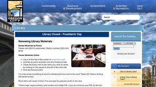 Renewing Library Materials | City of Oregon City