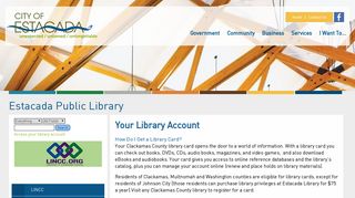 Your Library Account | Estacada, Oregon