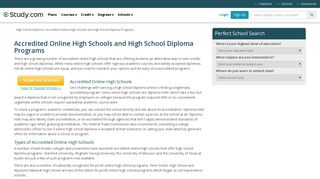 Accredited Online High Schools and High School Diploma Programs
