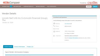 403bCompare - Lincoln Nat'l Life Ins Co (Lincoln Financial Group), The