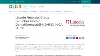 Lincoln Financial Group Launches Lincoln DentalConnect(SM) DHMO ...