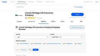 Working at Lincoln Heritage Life Insurance Company: 110 Reviews ...