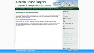 Lincoln House Surgery - Registering for our Online Services