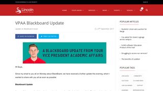 VPAA Blackboard Update - University of Lincoln Students Union