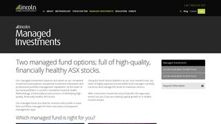 Managed Investments - Lincoln Indicators