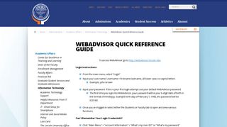 WebAdvisor Quick Reference Guide | Lincoln University