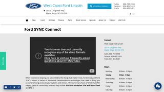 Ford SYNC Connect | West Coast Ford Lincoln, Maple Ridge, BC