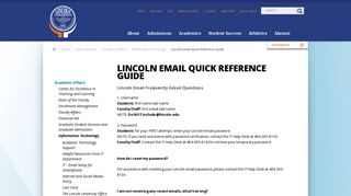 Lincoln Email Quick Reference Guide | Lincoln University