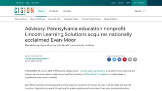 Advisory: Pennsylvania education nonprofit Lincoln Learning ...