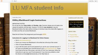 LU MFA student info: SMR15 Blackboard Login Instructions