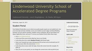 Student Portal - Lindenwood University School of Accelerated Degree ...