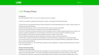 LINE Privacy Policy