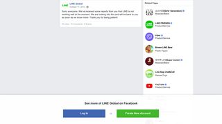 LINE Global - Sorry everyone. We've received some reports... | Facebook