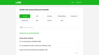 Create new account/account transfer - Help Center | LINE