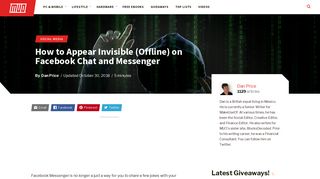 How to Appear Invisible (Offline) on Facebook Chat and Messenger