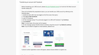 Transferring an account with Facebook - Help Center | LINE