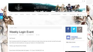 Weekly Login Event - Lineage 2 Revolution World