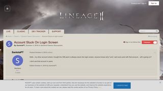 Account Stuck on login screen - General Classic Discussion ...