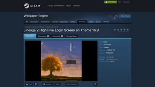 Steam Workshop :: Lineage 2 High Five Login Screen an Theme 16:9
