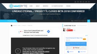 Lineage Eternal / Project TL Closed Beta 2018 Confirmed! - MMOByte