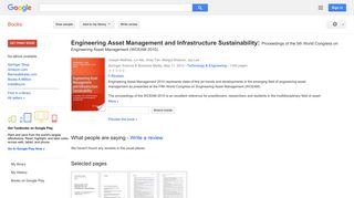 Engineering Asset Management and Infrastructure Sustainability: ...