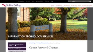 Catnet Password Changes - Linfield College
