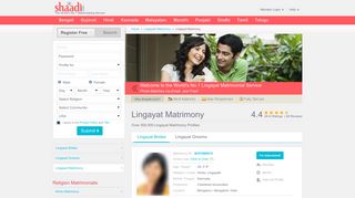 Lingayat Matrimonials - No 1 Site for Lingayat Matrimony ... - Shaadi.com