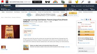 Language Learning Card Games: French (Lingua Fun) (French ...