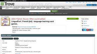 LinguaFun!. French [kit] : language learning card games. - Version ...