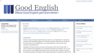 Communities | The Good English website