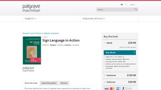 Sign Language in Action | Jemina Napier | Palgrave Macmillan