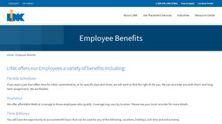 Employee Benefits | LINK Services - Link Staffing Services