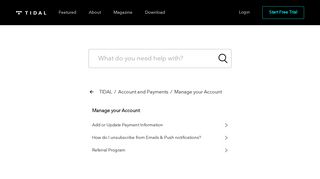 Manage your Account – TIDAL