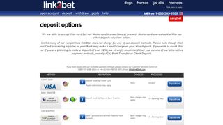 Deposit - Global Off-Track Wagering - link2bet.com