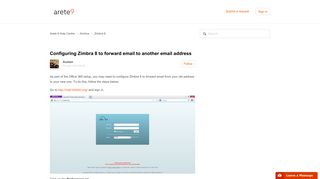 Configuring Zimbra 8 to forward email to another email address ...