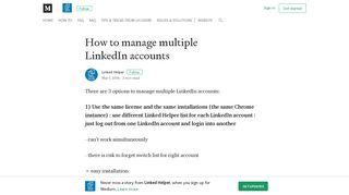 How to manage multiple LinkedIn accounts – Linked Helper – Medium