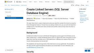 Create Linked Servers (SQL Server Database Engine) - Microsoft Docs