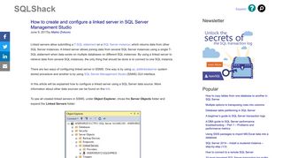 How to create and configure a linked server in SQL Server ...