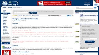 Changing Linked Server Passwords - SQLServerCentral