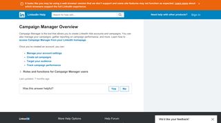 Campaign Manager Overview | LinkedIn Help