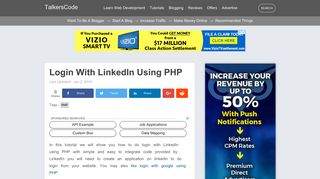 [2019 Updated] Login With LinkedIn Using PHP - TalkersCode.com