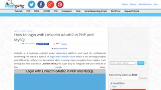 How to login with LinkedIn oAuth2 in PHP and MySQL | PHPGang.com