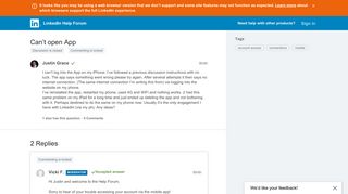 Can't open App | LinkedIn Help Forum