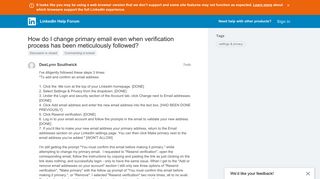 How do I change primary email even when verification process has ...