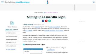 Setting up a LinkedIn Login - The Balance Small Business