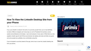 How To View the LinkedIn Desktop Site from your Phone - TechJunkie