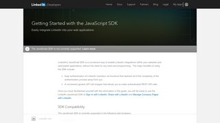 Getting Started: Javascript SDK | LinkedIn Developer Network